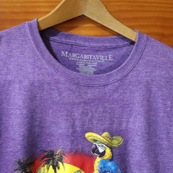 Margaritaville Purple Parrot Head Graphic Tee Relaxed Fit Small Jimmy Buffett - Picture 2 of 7
